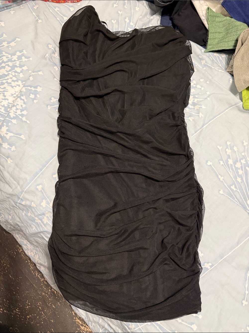 Forever 21 Black Ruched Mini Skirt